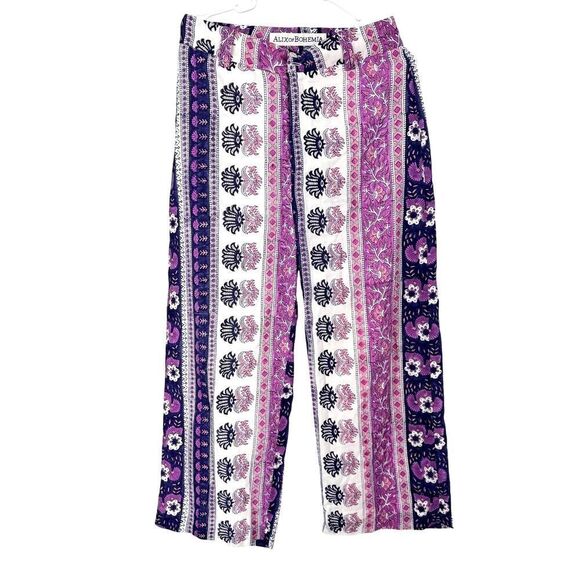 Alix of Bohemia Paisley Print Wide Leg Palazzo Pants Size Small EUC Designer - Picture 1 of 14